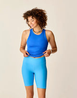 Lucie 8" Compression Short: Lagoon - FINAL SALE