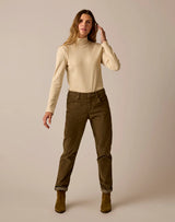 Denise Rib Turtleneck: Birch Stripe