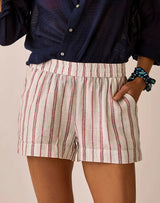 Hellie Linen Short: Kentucky Stripe
