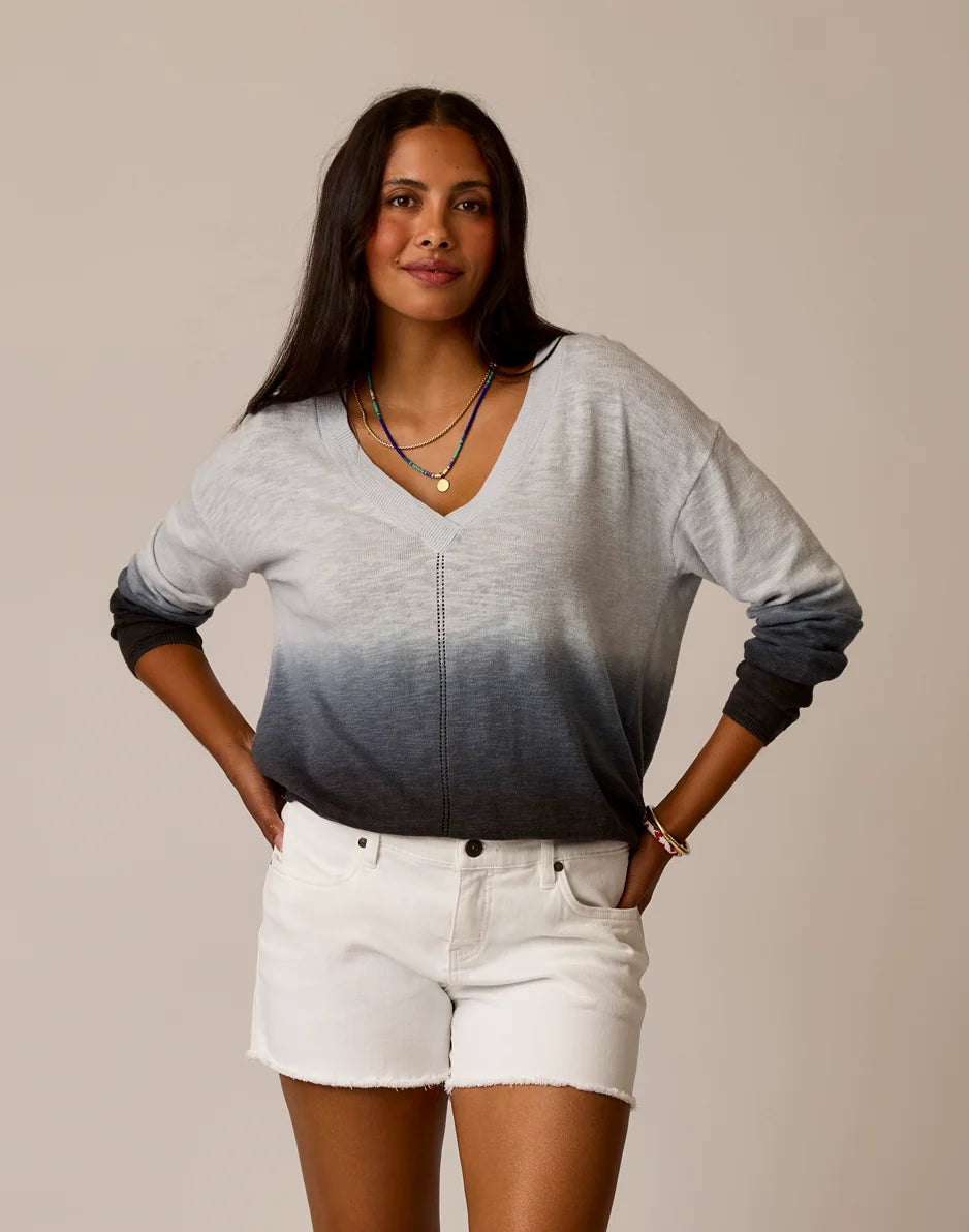 Georgie Sweater: Black Dip Dye