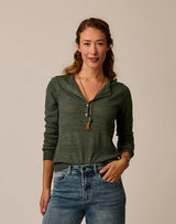 Amara Pointelle Sweater: Hazel Heather