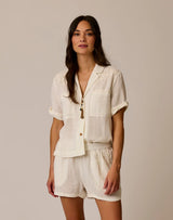 Luca Linen Shirt: Cloud Chambray