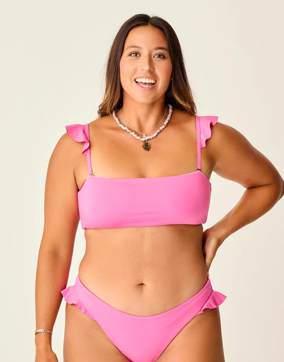 Bev Ruffle Top: Hot Pink - FINAL SALE