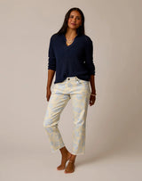 Austin Crop Jean: Ecru Kokomo