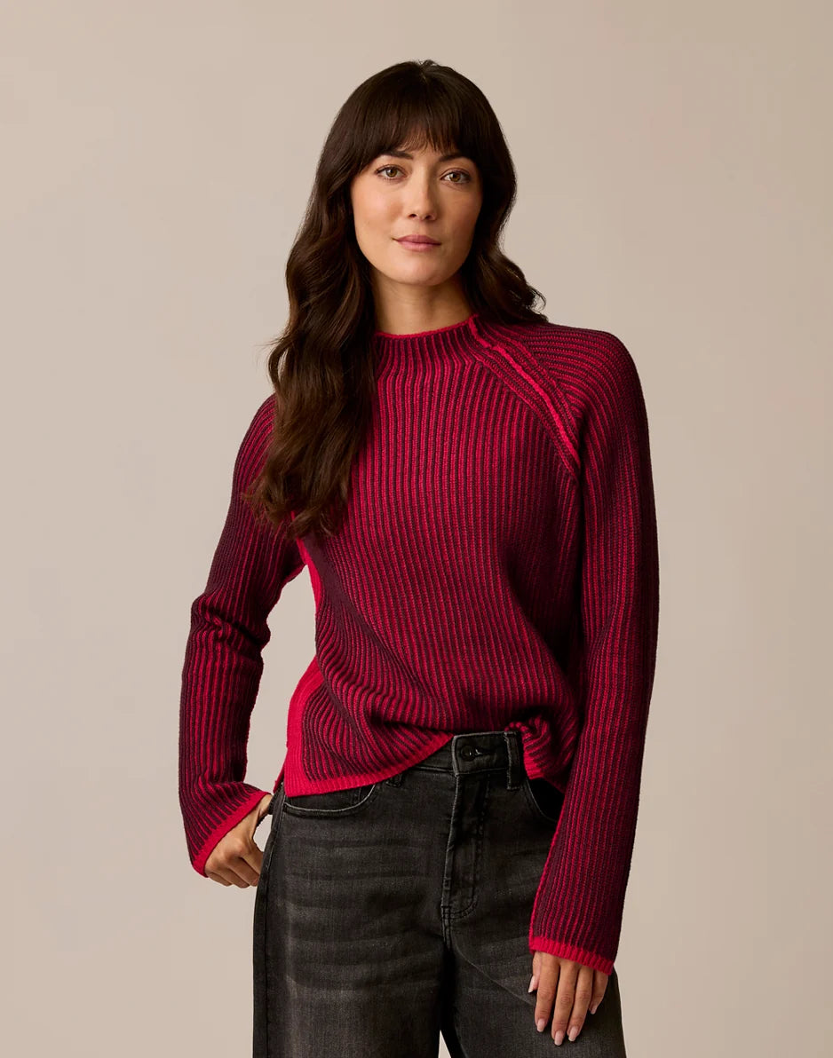 Ivy Reversible Sweater: Sangria/Rouge
