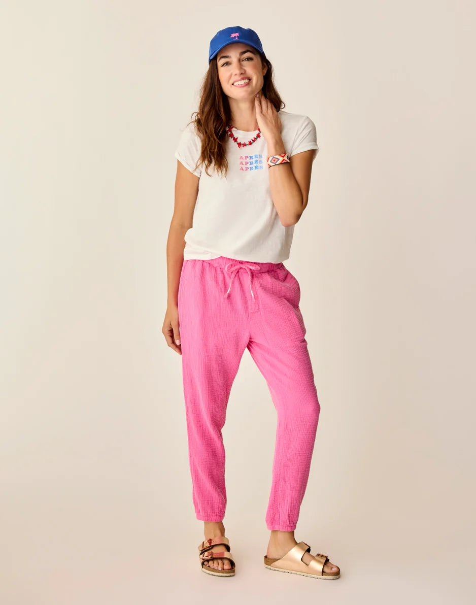 Calista Gauze Pant: Hot Pink - FINAL SALE
