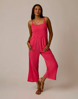 Knox Gauze Jumpsuit: Watermelon