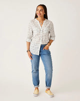 Dylan Gauze Tunic: Azul Ikat - FINAL SALE