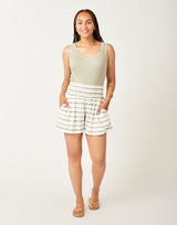 Leah Short: Olive Tie Dye Stripe - FINAL SALE