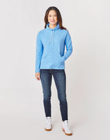 Bodie Funnel Neck: Bluebay Stripe - FINAL SALE